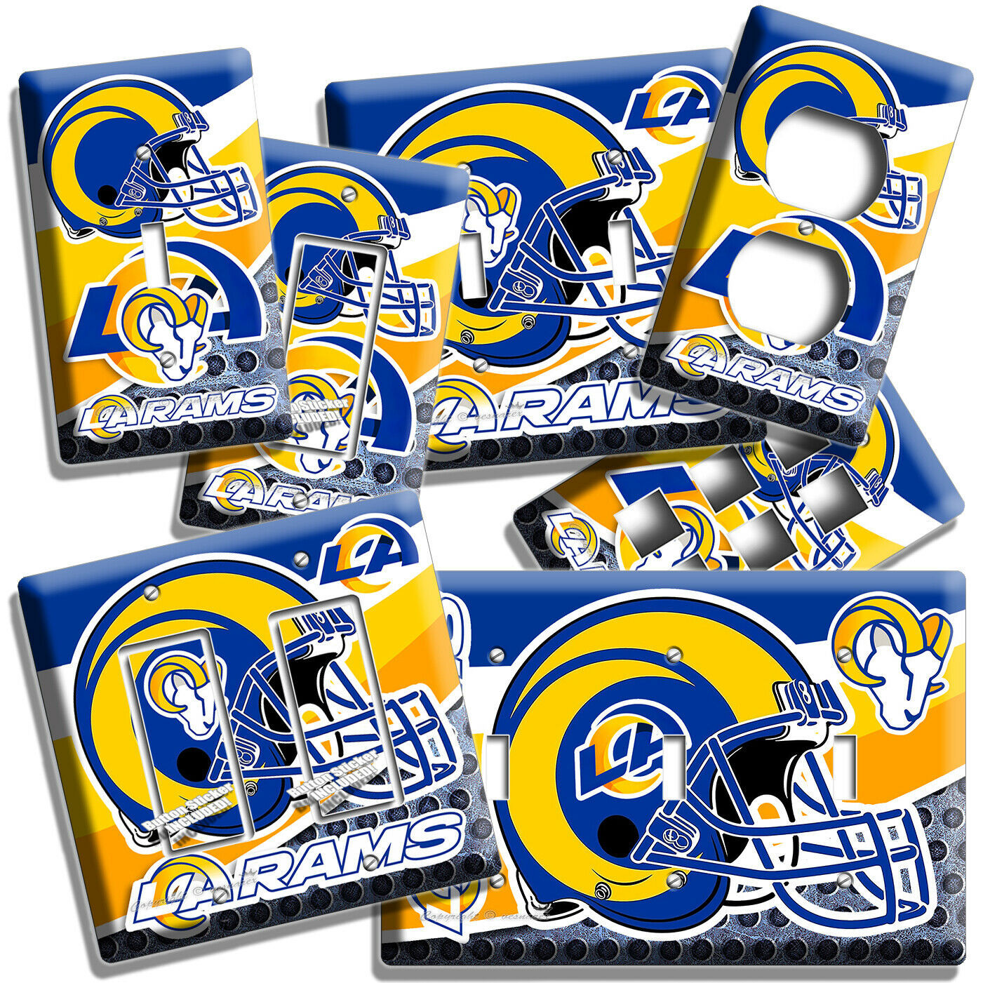 LA RAMS LOS ANGELES FOOTBALL TEAM LIGHT SWITCH OUTLET WALL PLATES ROOM ...