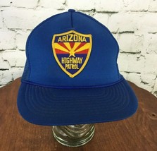 Arizona Hwy Patrol Trucker Hat Cap Blue Mesh Snapback Vintage Distressed... - £15.81 GBP