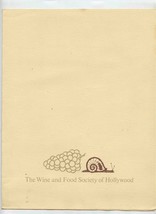  The Los Angeles Club Menu Wine &amp; Food Society of Hollywood 1964 - $37.62