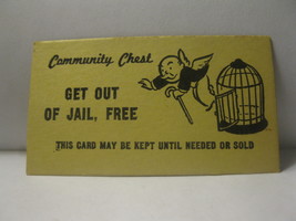 1952 Monopoly Popular Ed. Board Game Piece: Chance Card - Get Out of Jail Free - £0.78 GBP