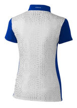 NWT ANNIKA CUTTER & BUCK Light Gray Royal Blue Short Sleeve Mock Golf Shirt - M image 2