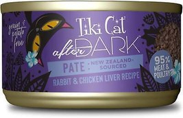 Tiki Pets Cat After Dark Rabbit &amp; Chicken Liver Pate 3oz. (Case of 12) - £42.68 GBP