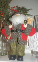 New Nicole Miller Woodland Santa Claus Doll Ornament 9&quot; Christmas - $16.82