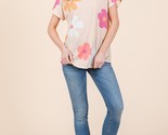 Bombom Floral Print T-Shirt Women’s Casual Short Sleeve Top Soft Stretch... - $587.09 MXN