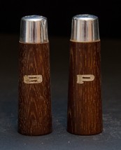 Hard Wood Salt And Pepper Shakers Vintage - £6.25 GBP