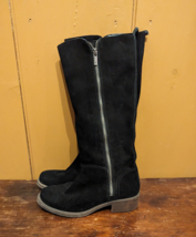 Lucky Brand Desdie Black Suede Leather Tall Riding Boots Size 8 US/ EU 38 EUC - £20.54 GBP