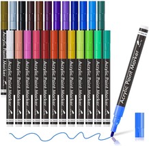 Acrylic Paint Markers, 24 Colors Lelix Permanent Acrylic Paint Pens for ... - £30.55 GBP