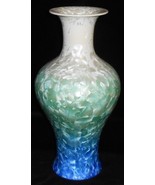 ASIAN ART POTTERY Very Large 17&quot; Tall CRYSTALLINE VASE Great Colors! - $4,162.15 MXN