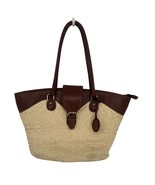 Vintage Etienne Aigner Purse Brown Straw Leather Shoulder Bag 19x11x5 To... - $2,217.20 MXN