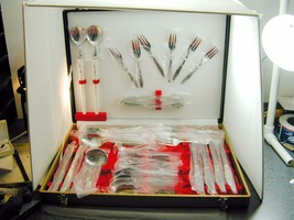 Vintage TOYO Stainless Steel Flatware Set NIB Service For 6 Plus Salad Set - £70.39 GBP