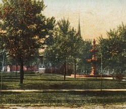 1907 Public Square Lorain Ohio Vintage Postcard Fountain Street View - £13.85 GBP