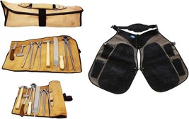 8 Piece Horse Farrier Hoof Grooming Tool Kit Carry Bag Apron 984K4 - £129.07 GBP