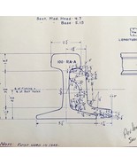 1951 Railroad Bangor Aroostook Standard Headfree Joint Rail Blueprint H8... - $118.23 CAD