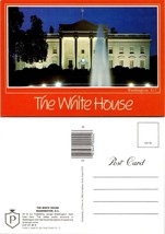 Washington D.C. The White House American Flag Fountain Night VTG Postcard - £7.34 GBP