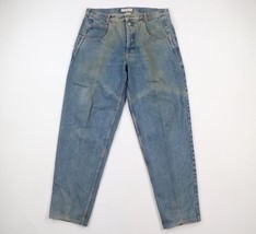 Vintage 90s Guess Mens 36x33 Thrashed Baggy Tapered Leg Denim Jeans Pants USA - £56.22 GBP
