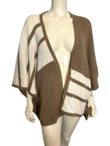 Brochu Walker White and Brown Color Block Shawl One Size - $56.99