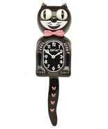 Kit-Cat Klock Pink Bow /Butterfly Tail Pink /Yellow Crystals Jeweled Clock - $159.95