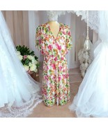 Julian Taylor Floral Tiered Dress 14 Midi Short Sleeve Full Lined Spring... - $801.18 MXN