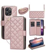 Generic Case for iPhone 16 Plus (Color: Rosegold) Leather Zipper Wallet ... - $120.01 CAD