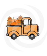 Pumpkins with Truck 4a-Digital Clipart-Gift Cards-Gift Tag-T shirt-Scrap... - £0.98 GBP