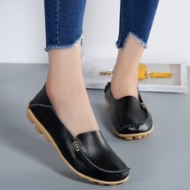 Women Loafers Sheos Ballet Flats Ladies Shoes Genuine Leather Female Spr... - £20.84 GBP