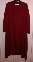 YOUGA Oversize Dress Women Linen/Cotton A-Line Bell Sleeve Crimson Free ... - £59.53 GBP