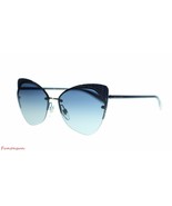 BVLGARI Women's Round Sunglasses BV6096 20204L Blue/Blue Grey Gradient L... - $163.93