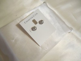 Charter Club 5/16&quot; Silver Tone Grey Kiska Pearl Stud Earrings B1023 - $6.21