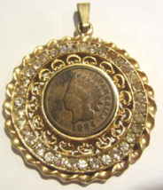 Vintage 1889 Indian Head Penny Pendant - £16.48 GBP