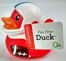 Infantino Fun Time Football Player Duck Rubber Ducky Duckie Duck Bath Toy Party - £6.42 GBP