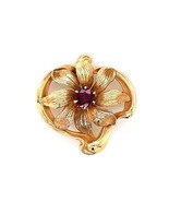 Art Nouveau 10k Yellow Gold .38ct Genuine Natural Ruby Flower Watch Pin ... - $553.71 CAD Art Nouveau 10k Yellow Gold .38ct Genuine Natural Ruby Flower Watch Pin ... - $553.71 CAD