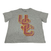 USC Youth Boys Gray Short Sleeve T-Shirt Large 10/12 Cotton Blend - $14.60