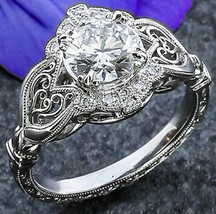 Handcrafted ~ Natural White ~ Faux Diamonds ~ Textured ~ Embossed ~ Size 9 Ring - £14.81 GBP