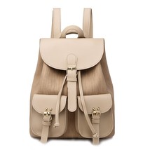 Chuwanglin Vintage leather backpack women fashion preppy style school bags for t - £31.73 GBP