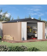 10&#39; x 14&#39; Shed Metal Outdoor Lockable Door Large Steel Shed Utility Tool... - $16,543.22 MXN