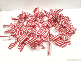 Christmas Red White Peppermint Candy Cane Rag Garland Decor 6FT - £17.80 GBP