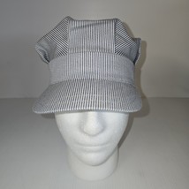 Railroad Train Conductor Blue &amp; White Stripe J Hats Unisex Child Size Me... - $8.99