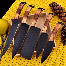 D2 Steel Handmade CHEF KNIVES KITCHEN knife set hammer pattern full tang - $88.21