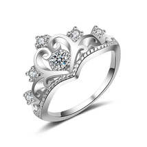 Crystal & Cubic Zirconia Crown Ring - $11.99