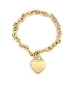 Tiffany &amp; Co. 18k Yellow Gold Blank Heart Tag Charm Bracelet Gorgeous - $101,883.05 MXN