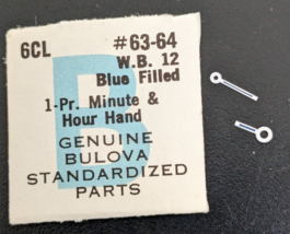 NOS Bulova 6CL WB12 White - Blue Filled - Watch Hand Set #63/64 Square - £15.81 GBP