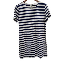 Vineyard Vines Dress SS Women&#39;s Medium White Blue Outdoors Striped Cotton - £12.71 GBP