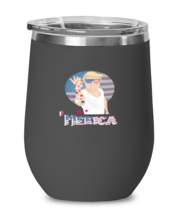 Independence Day Wine Glass Trump Merica Independence Day Black-WG  - £20.73 GBP
