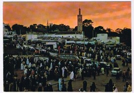 Marocco Postcard Tanger Big Market Sunset - $4.94