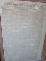 4 Antique 1830s Framed Pages Of &quot;The South Branch Intelligencer&quot; - £198.45 GBP