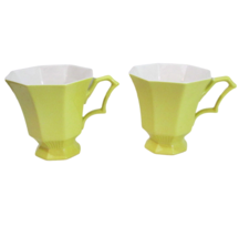Independence Ironstone Japan Octagon Cup Lot Of 2 Vintage Daffodil Yellow 2.5&quot; - £8.59 GBP