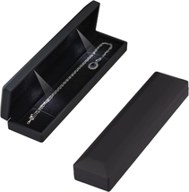 Long Chain Necklace Jewelry Gift Box Case with LED Light, Elegant Velvet Necklac - £10.15 GBP