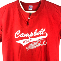 Campbell CA Heat Vtg Henley Jersey T-Shirt size Large #12 Baseball Russell USA - £28.48 GBP