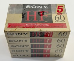 Sony HF-60 Hi-Fi Recording Blank Audio Cassette Tapes Normal Bias 5 Pack... - $10.88