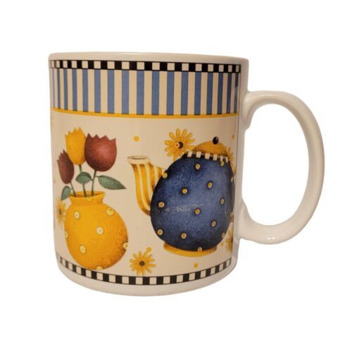 Primary image for Debbie Mumm Teapots Sakura 1998  Coffee Mug Tea Pots Honey Mugs Flowers Colorful